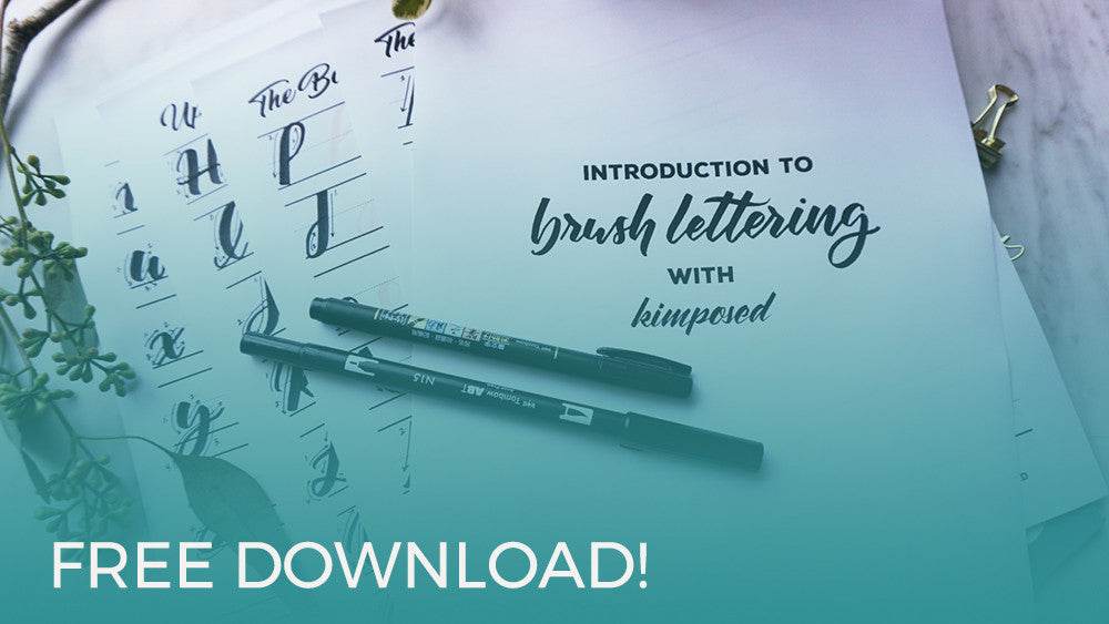 Free Download: Intro to Brush Lettering Workbook - Kimposed