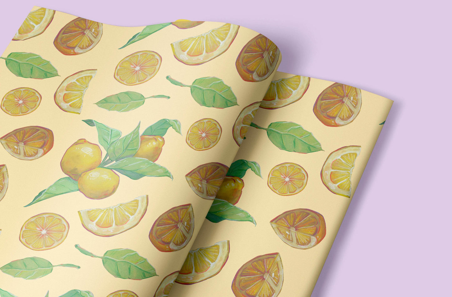 Lemon Zest Wrapping Paper Sheets