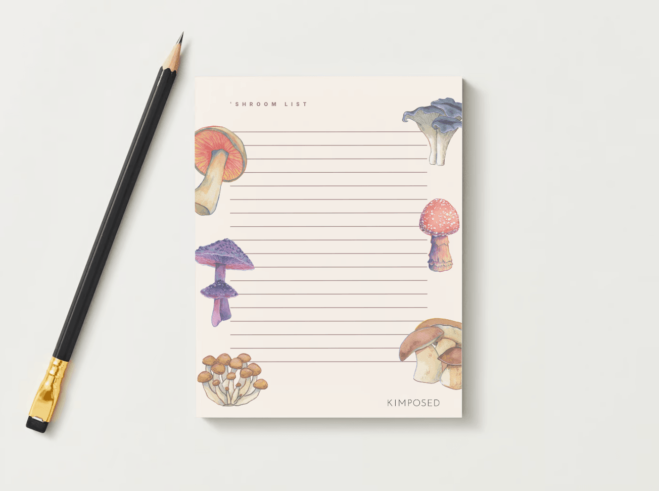Mushroom Magic Lined Notepad - Kimposed