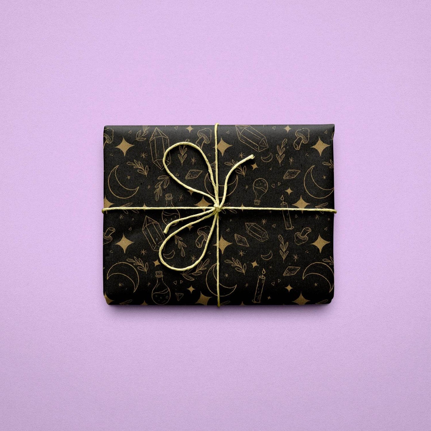 Black Witchy Things Wrapping Paper Sheets - Kimposed