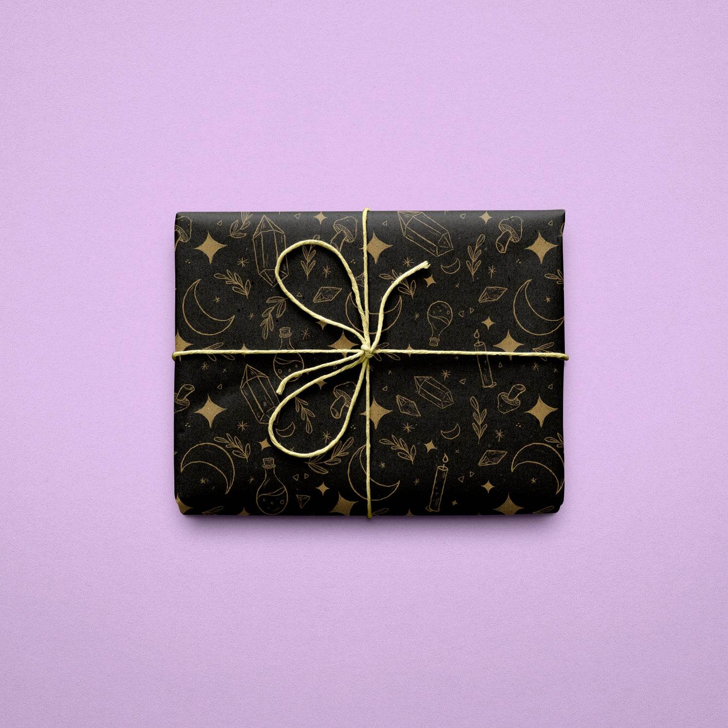 Black Witchy Things Wrapping Paper Sheets - Kimposed