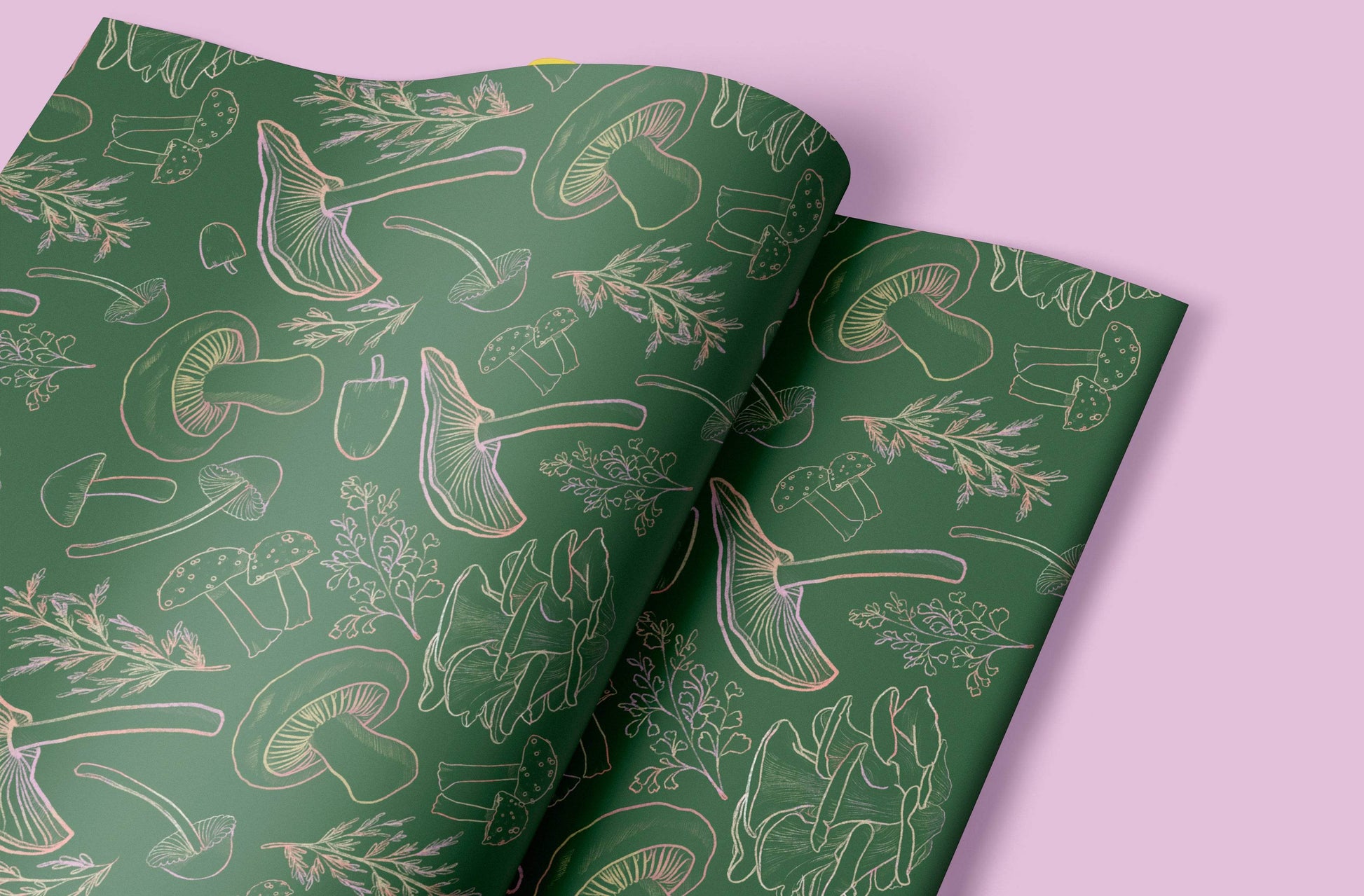Forest Mushrooms Wrapping Paper Sheets - Kimposed