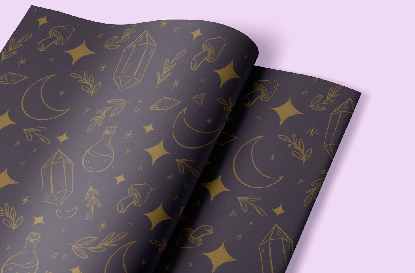 Slate Witchy Things Wrapping Paper Sheets - Kimposed
