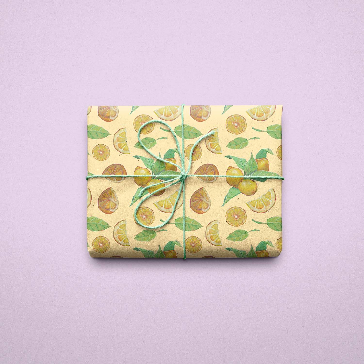 Lemon Zest Wrapping Paper Sheets - Kimposed