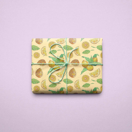 Lemon Zest Wrapping Paper Sheets - Kimposed
