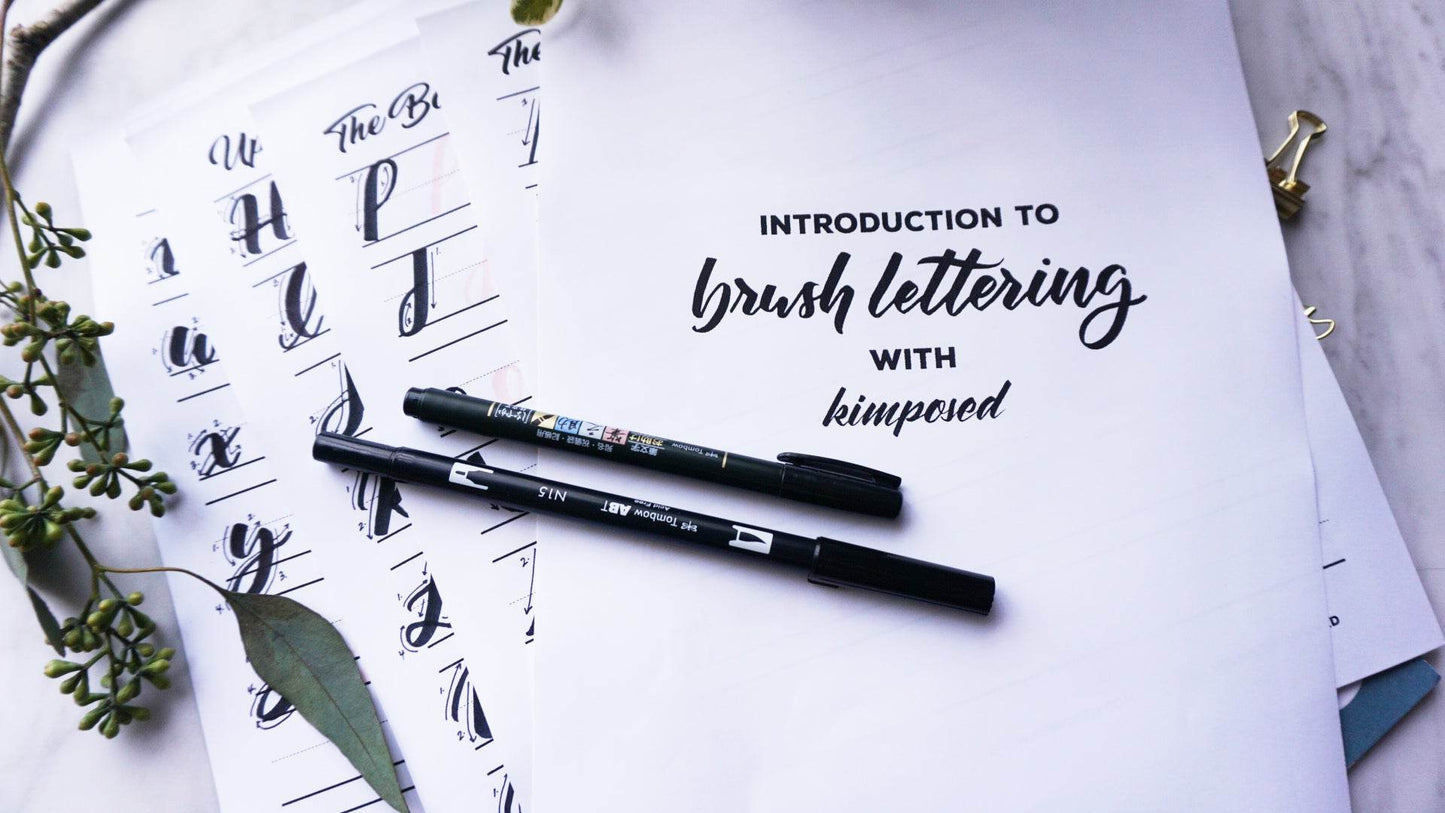 Intro to Brush Lettering Workbook 1.0 - Kimposed