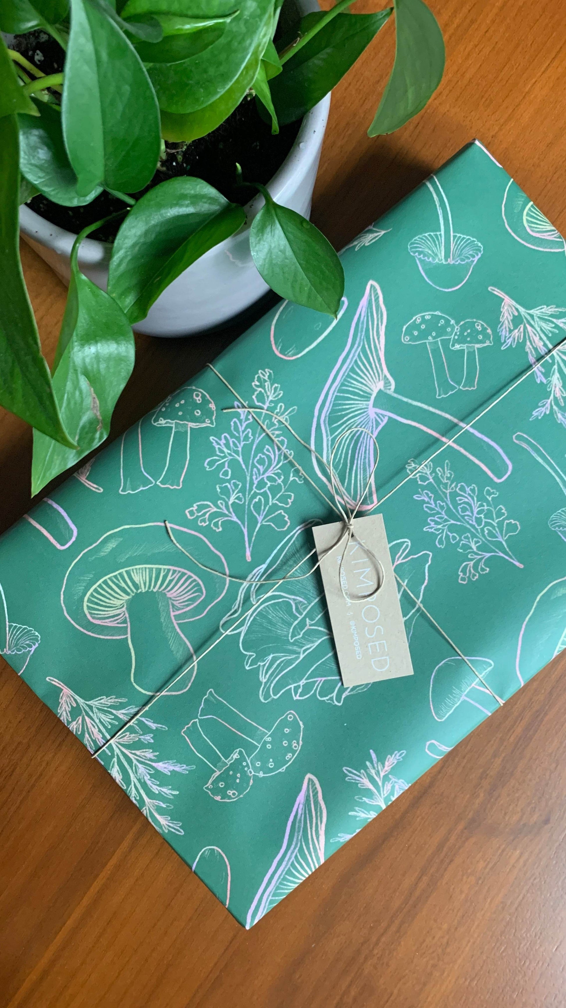 Forest Mushrooms Wrapping Paper Sheets - Kimposed