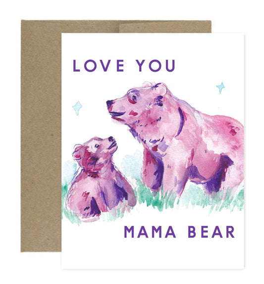 Love You Mama Bear Greeting Card - Kimposed