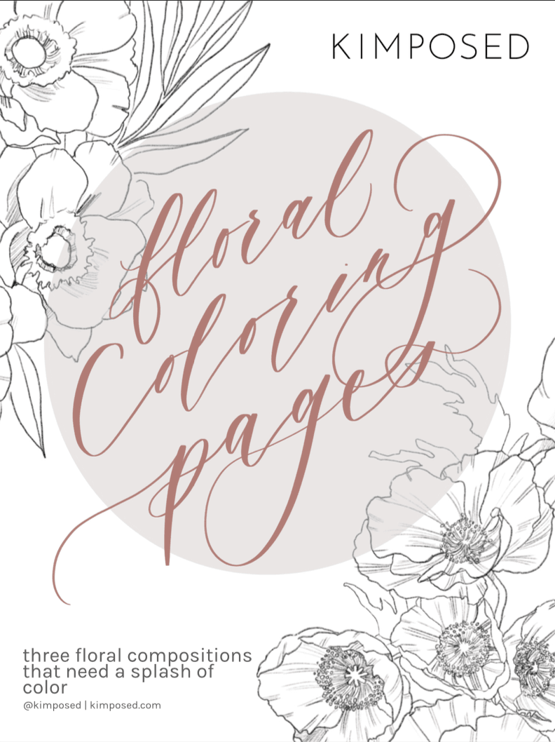 Floral Coloring Pages - Kimposed