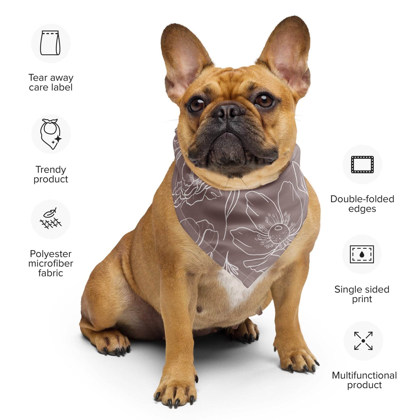 Dusty Lavender Anemone Flower Bandana