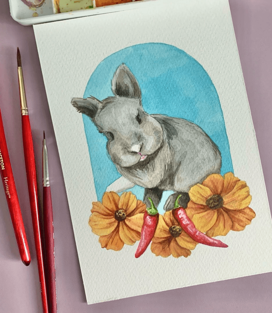 Custom Watercolor Pet Portrait - Kimposed