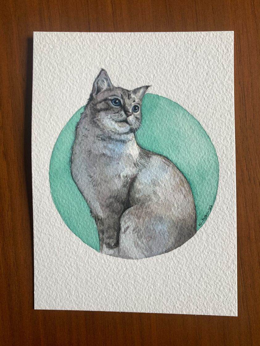 Custom Watercolor Pet Portrait - Kimposed