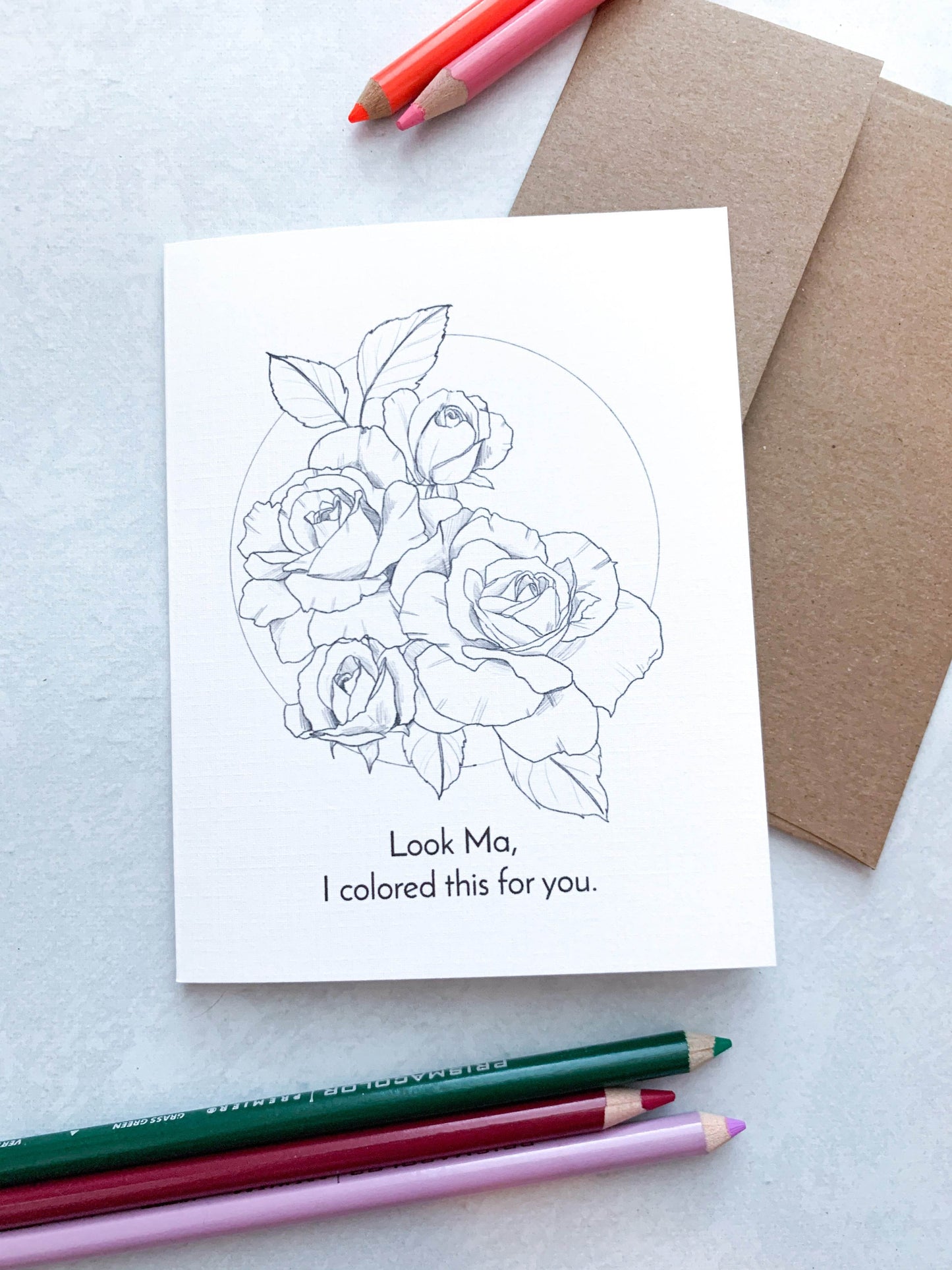 Look Ma Roses Greeting Card - Kimposed