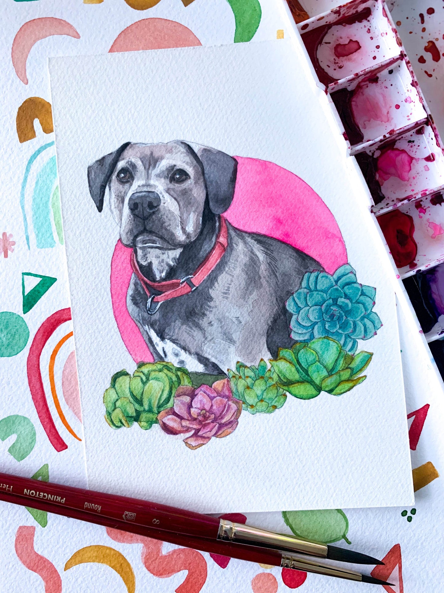 Custom Watercolor Pet Portrait - Kimposed
