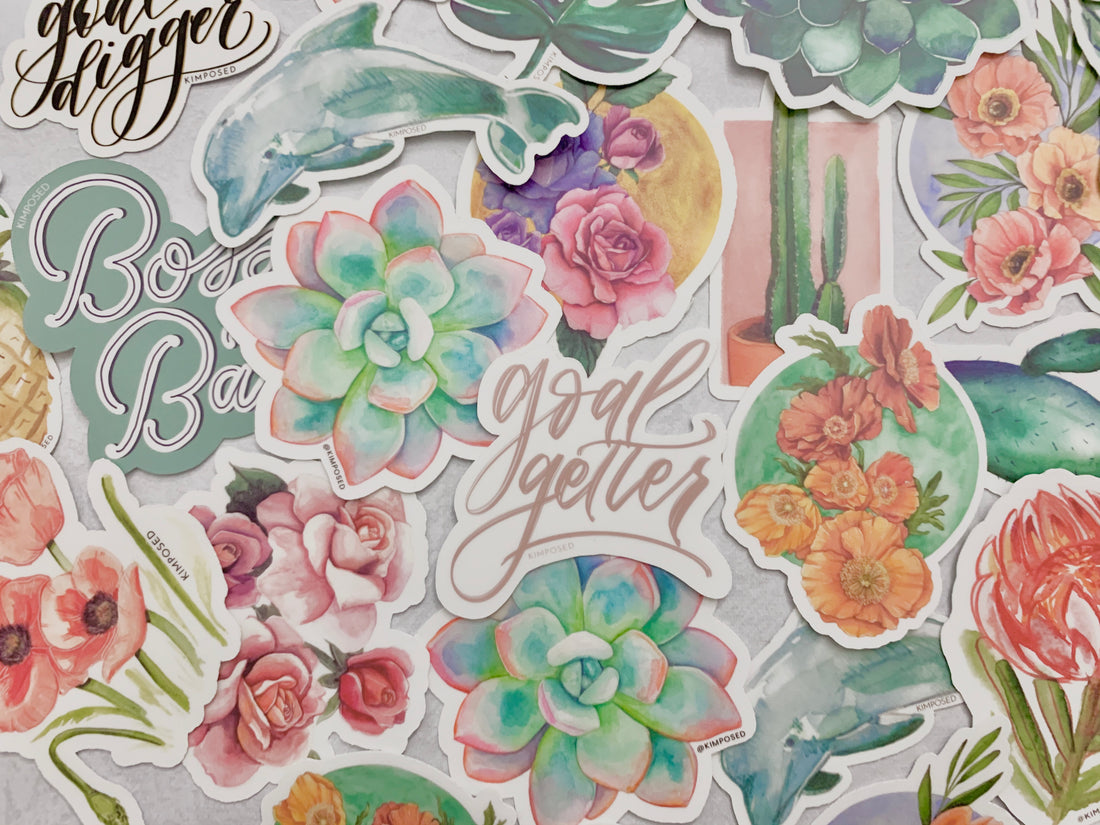 How to Make Stickers with Cricut, Printable Vinyl, and Watercolor