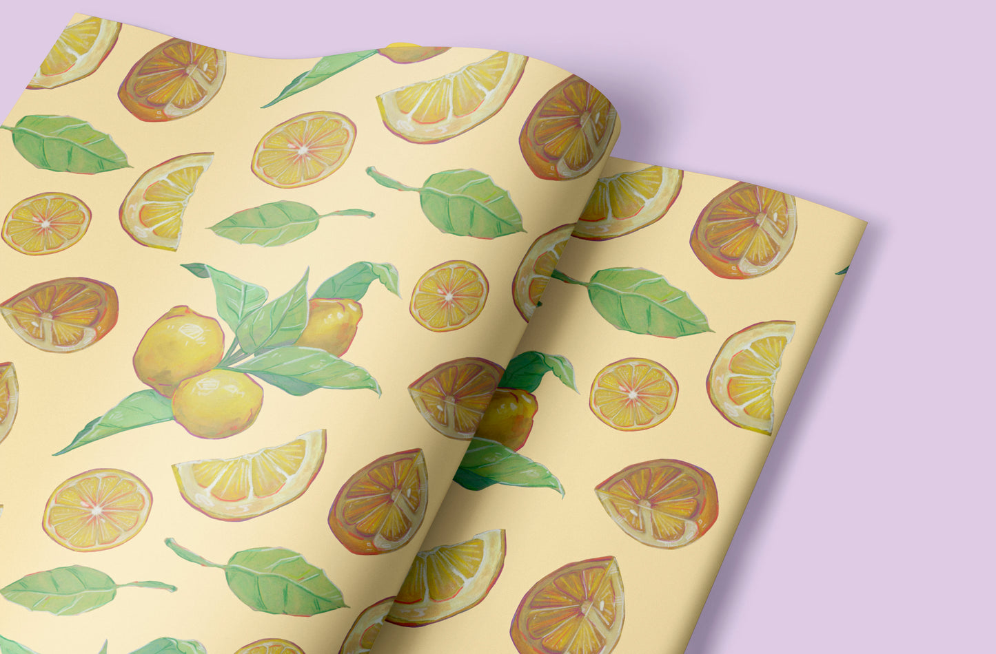 Lemon Zest Wrapping Paper Sheets