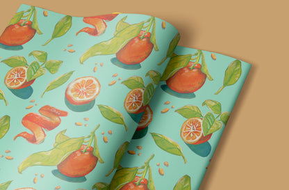 Orange Cuties Wrapping Paper Sheets