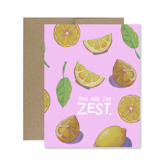 "You are the ZEST!" Lemon Illustrations Greeting Card