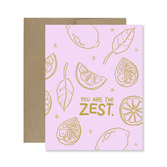 "You are the ZEST!" Lemon Sketch Greeting Card