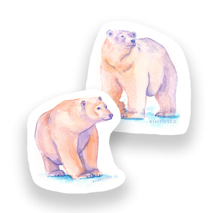 Polar Bear Pair of Stickers