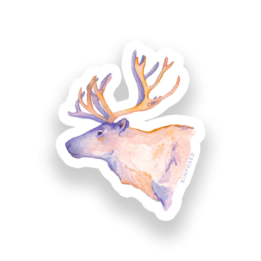 Sunset Caribou Sticker