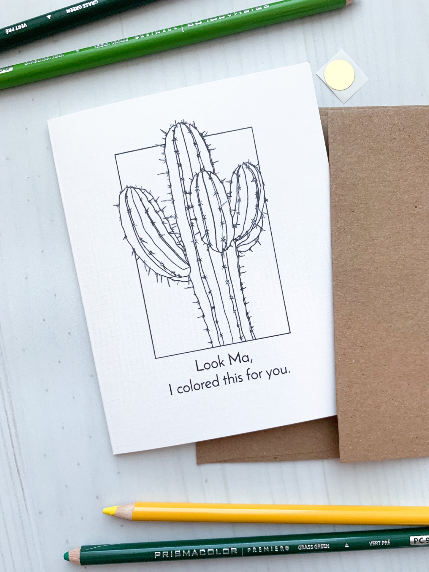 Look Ma Saguaro Greeting Card