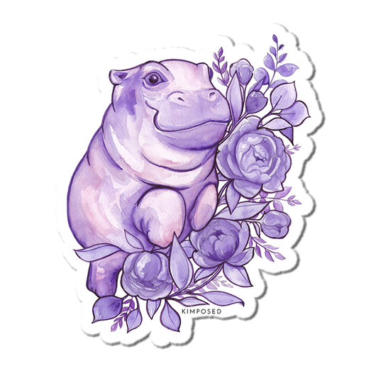 Purple Hippo Sticker