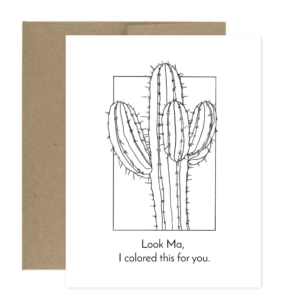 Look Ma Saguaro Greeting Card